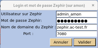 Connexion à Zéphir