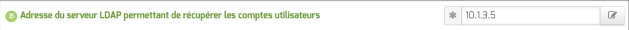 Adresse du serveur LDAP permettant de récupérer les comptes utilisateurs