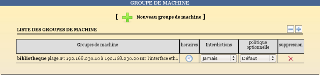 Le groupe de machine est ajouté