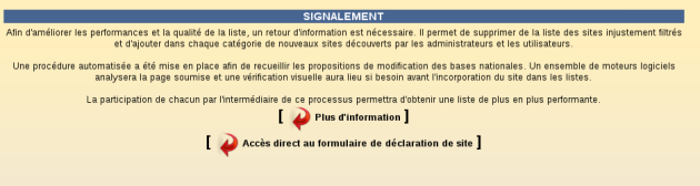 Vue du formulaire de signalement