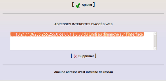 Suppression d'une source interdite
