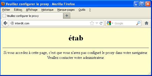 Page d'erreur renvoyée par Nginx en cas de proxy non configuré