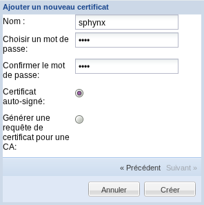 Générer un certificat autosigné