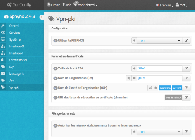 Configuration du VPN sur Sphynx