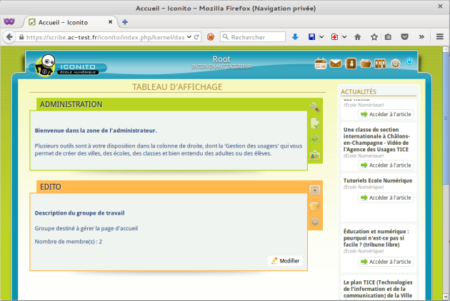 Page d'accueil d'un forum FluxBB