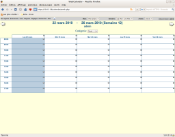 Page d'accueil de Webcalendar