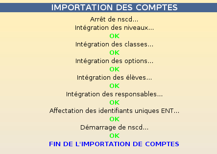 Importation des comptes