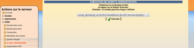 Exécution de scripts administratifs dans l'EAD