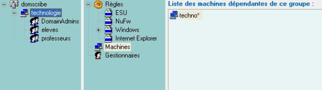 Utilisation du jocker (*) pour paramétrer les noms de machines prises en compte par le groupe