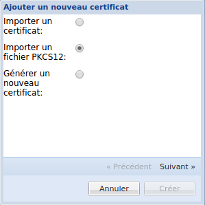 Importer un certificat PKCS12