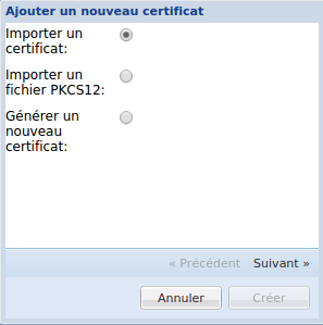 Importer un certificat