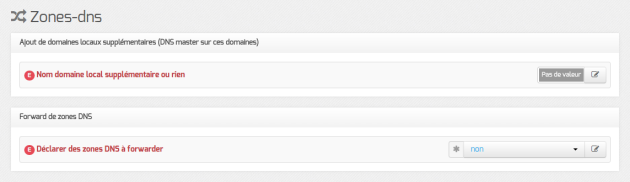 L'onglet Zones-dns