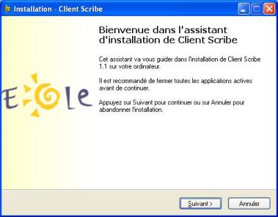 Installation du client Scribe