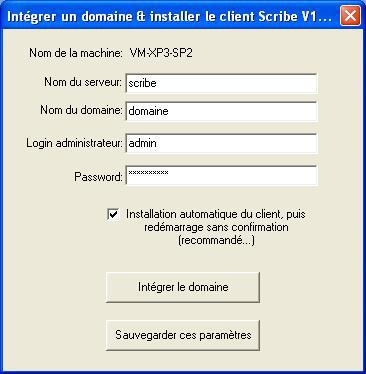 Intégration au domaine et installation automatique du client Scribe
