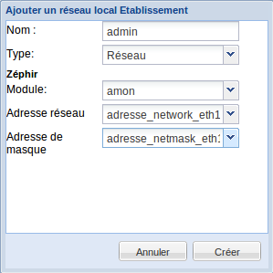 Création du modèle de réseau local Scribe