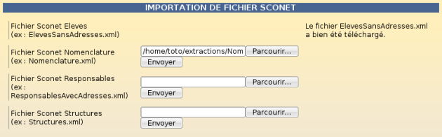 Téléchargement des fichiers