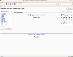 Page d'accueil de Moodle