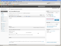 Edition d'un article dans Wordpress