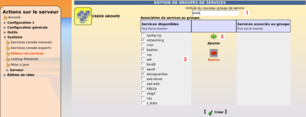 Création d'un groupe de services (1)