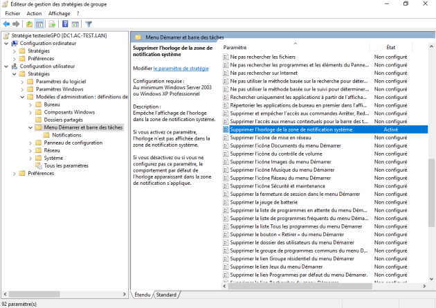 Gestion de stratégie de groupe