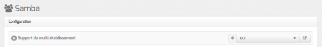 Activation du mode multi-établissement dans l'interface de configuration du module