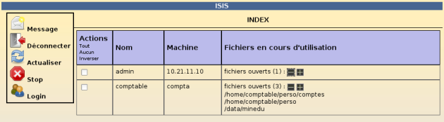 Affichage des utilisateurs connectés