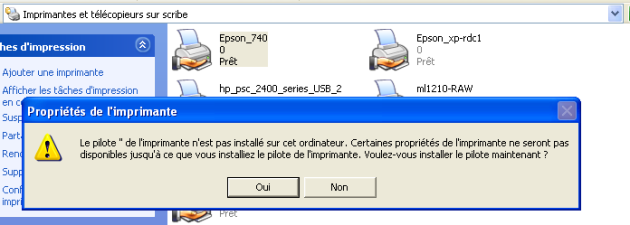 Annulation de l'installation des pilotes