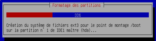 Formatage des partitions du disque