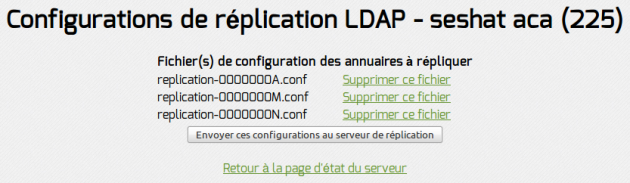 Consultation des configurations de réplications LDAP dans l'application Zéphir