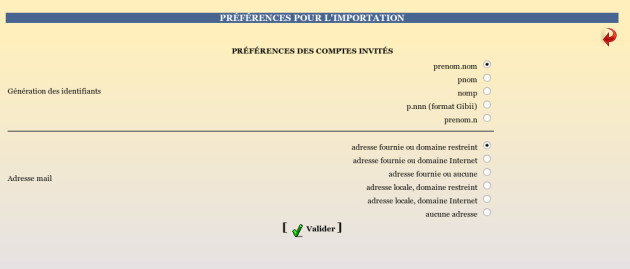 Préférences pour les responsables légaux