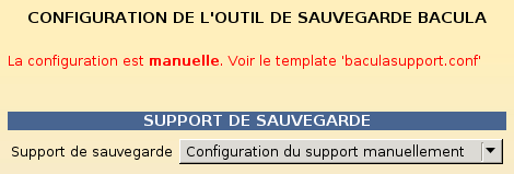 Configuration d'un support de sauvegarde manuelle dans l'EAD
