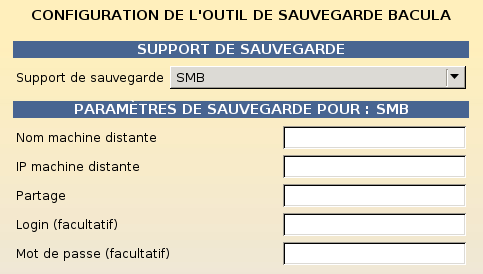 Configuration d'un support de sauvegarde distant dans l'EAD