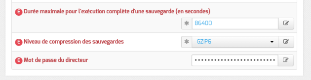 Type de compression et délai alloué