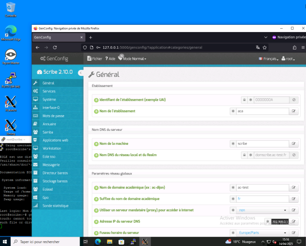 Lancement de "gen_config" sur un poste Windows