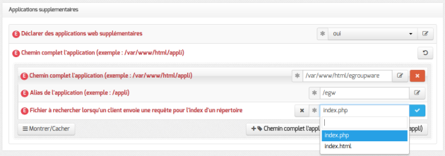 Déclaration d'une application web dans gen_config